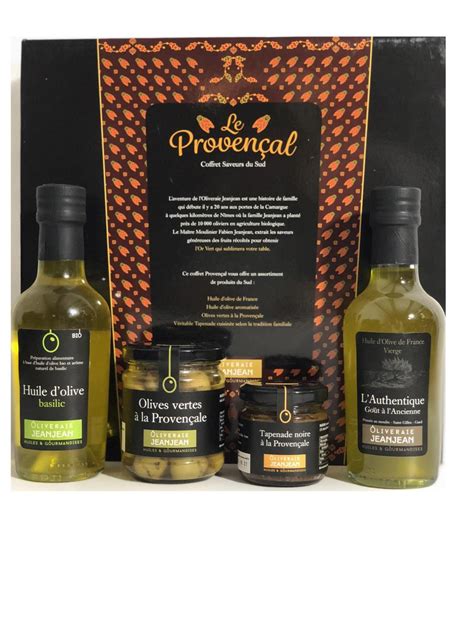 Huile D Olive Oliveraie Jeanjean Huiles Et Gourmandises Coffret Cadeau