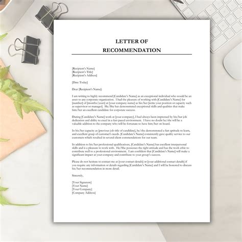 Letter Of Recommendation Character Reference Template Recommendation