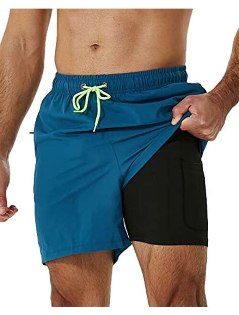 Buy Silkworld Mens Swimming Trunks With Compression Liner 2 In 1 Quick