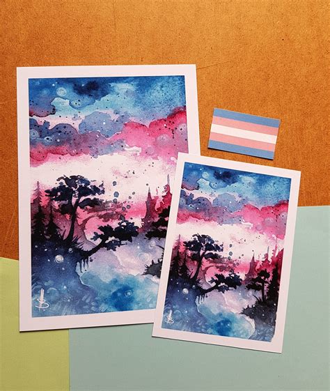 Lgbtq Pride Prints Handmade Pride Flag Print Watercolor Etsy