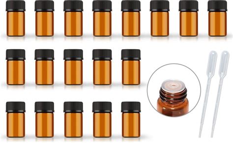 Amazon Simple E Pcs Ml Dram Amber Mini Glass Bottle Cc