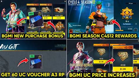 Big Change New Purchase Bonus Event Bgmi Uc Voucher A Royal Pass