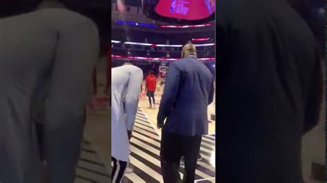 Shaq And Tacko Fall Greet Eachotherboth Giants Youtube