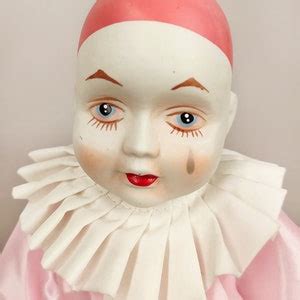 Vintage Pierrot Doll Large Collectible Clown Arlequin Etsy