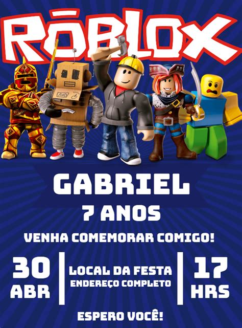 Invitación de cumpleaños de niño de Roblox Un increíble editor en