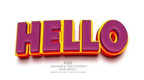 Premium Psd Hello 3d Editable Text Effect Photoshop Template Psd Style