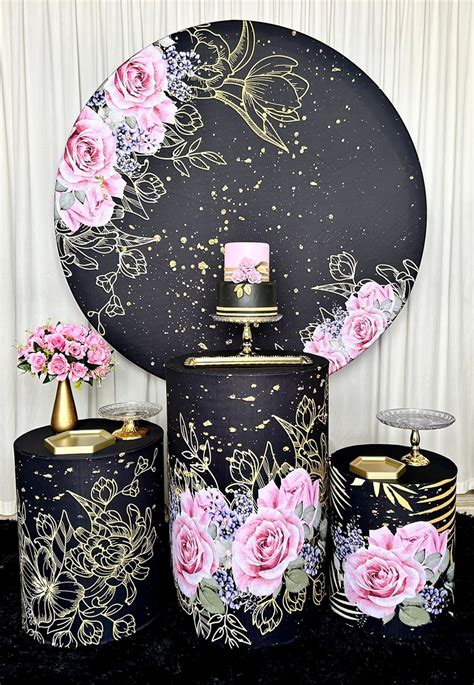 Aluguel Decoração Feminina Preto e Rosa Pegue e Monte Elo7