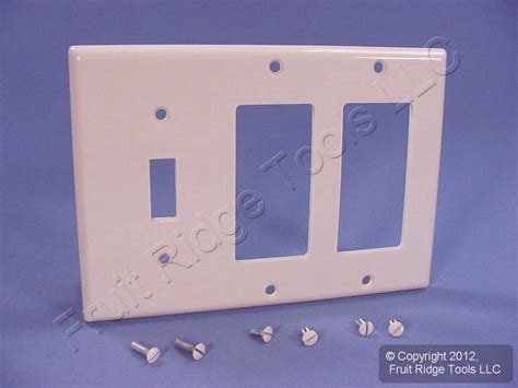 Leviton Light Almond 3 Gang Decora And Toggle Switch Cover Wallplate Gfci Gfi 8043