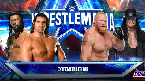 WWE 2K23 EXTREME RULES ROMAN REIGNS THE GREAT KHALI VS BROCK