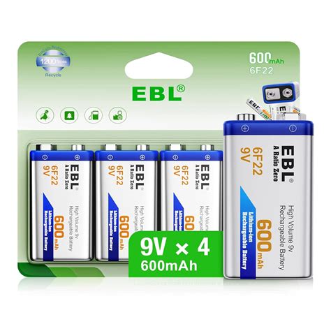 Amazon Ebl V Batteries Rechargeable V Battery Mah Lithium