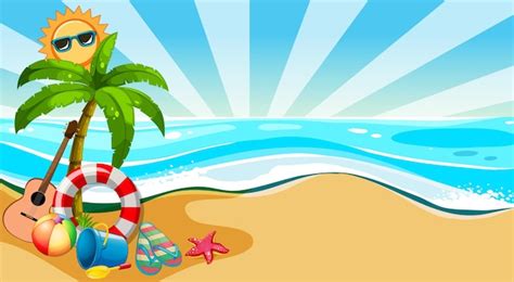 Free Vector | Summer beach background template