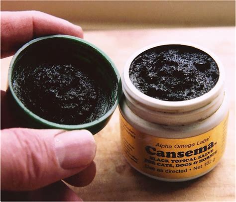 Black Salve. Shown here is the product Cansema from the manufacturer ...