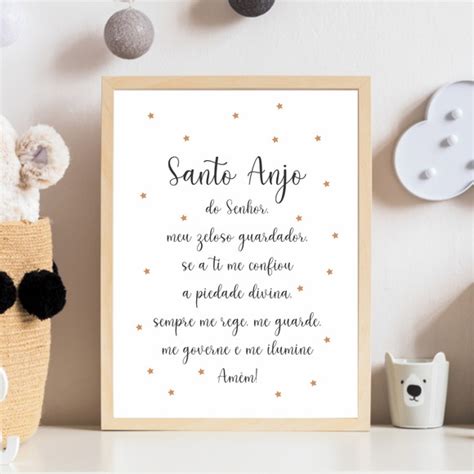 Quadro Oracao Santo Anjo Compre Produtos Personalizados No Elo7