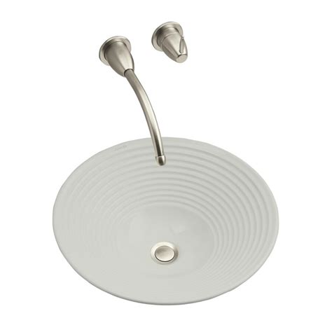 KOHLER Artist Edition Turnings Earthen White Vessel Round Bathroom Sink at Lowes.com