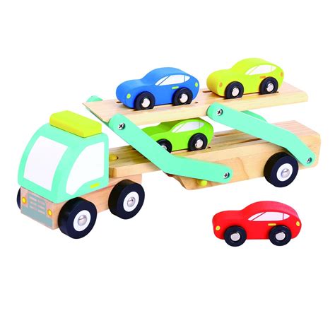 Tooky Toy Wooden Car Carrier With 4 Cars Top Pick Toys Online Toys