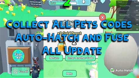 Collect All Pets Codes April 2022 Auto Hatch And Fuse All Update