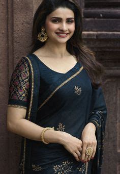 Prachi Desai Navy Blue Silk Georgette Printed Saree 20313 Printed