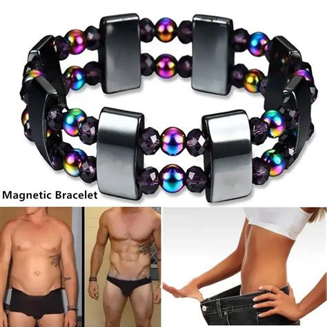 Weight Loss Round Black Stone Magnetic Therapy Bracelet Health Care