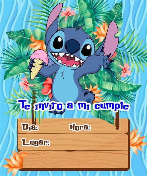 Invitación stitch lilo y stitch cumpleaños fiesta invitación