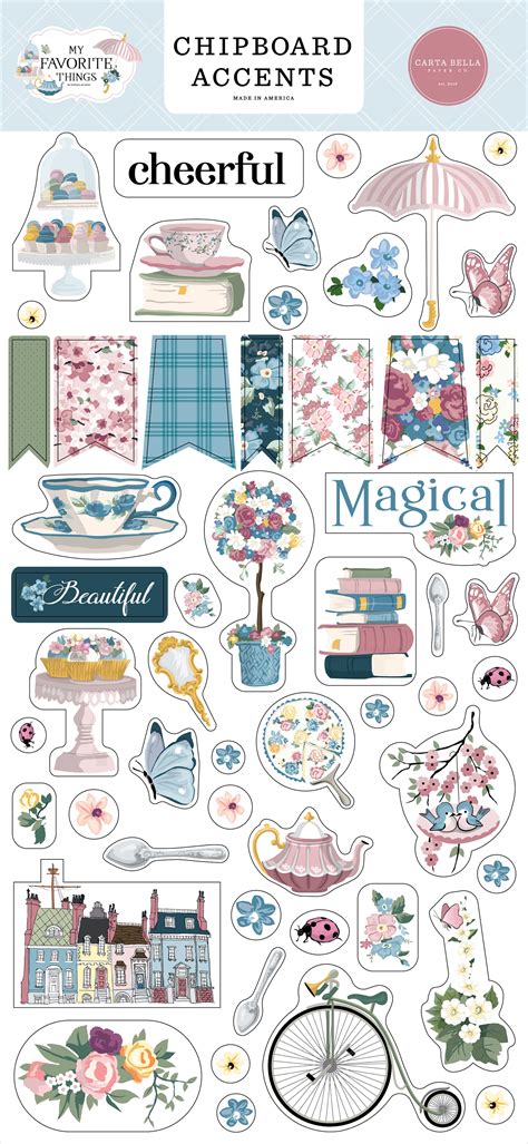 Carta Bella My Favorite Things Chipboard 6x13 Accents 793888115491