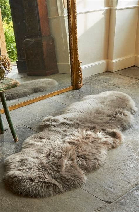 Genuine Sheepskin Rug Double Pelt Taupe Brown Sheepskin Throw Etsy Uk