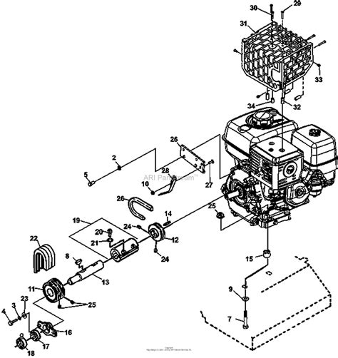 Bunton, Bobcat, Ryan 744283D MATAWAY Parts Diagram for ENGINE AND DRIVE ...