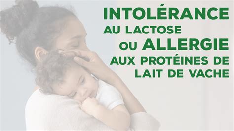 Intolérance au lactose ou allergie aux protéines de lait de vache