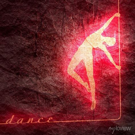 Silhouette Of Girl And Pole Pole Dance Illustration Stone Surface