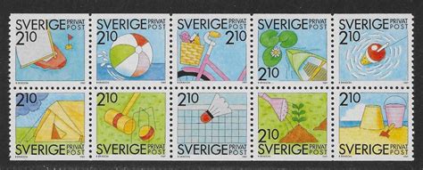 Sweden SC 1739 48 FVF MNH 1989 Europe Sweden General Issue Stamp