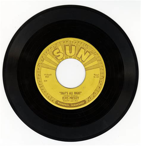 Elvis Presley Thats All Right Original Sun Records 45 With Push