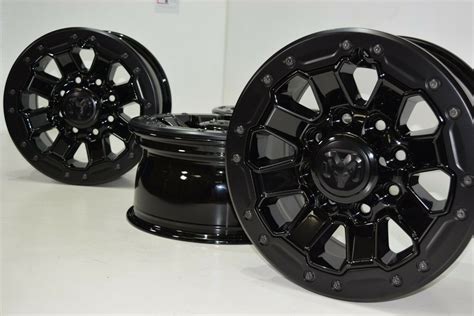 17” Ram 2500 3500 Power Wagon Bead Lock Wheels Rims Factory Oem Black 17 Inch Factory Wheel