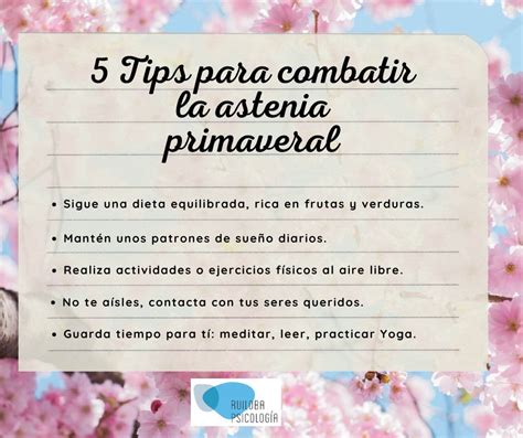 Tips Para Combatir La Astenia Primaveral Ruiloba Psicolog A Bilbao