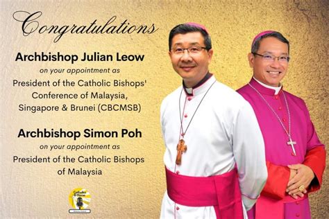 Congratulations To Archbishop Julian Leow And Archbishop Simon Poh On