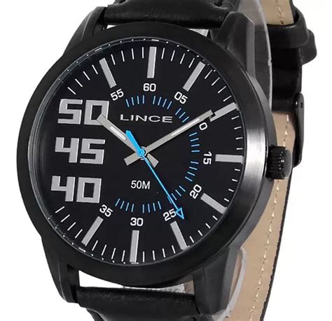 Reloj para hombre Lince analógico original de piel 50 m color