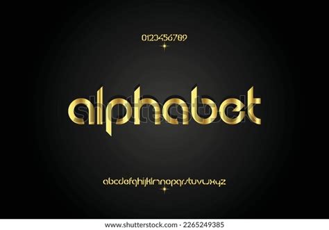 Alphabet Elegant Golden Alphabet Letters Font Stock Vector Royalty