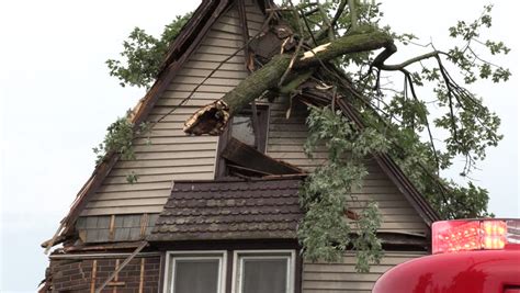 Severe Thunderstorm Tornado Microburst Damage After | Editorial Video | 13151705f | Shutterstock