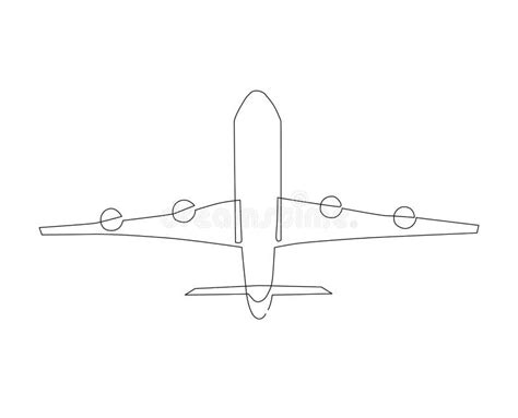 One Single Line Drawing Airplane Stock Illustrations One Single