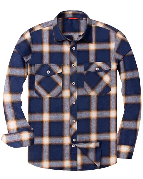 Alimens And Gentle Mens Buffalo Plaid Shirts Long Sleeve Cotton Shirt