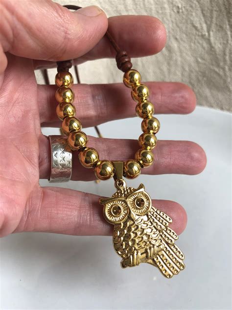 Gold Owl Necklace Owl Pendant Gold Pendant Necklace Womens Etsy Uk