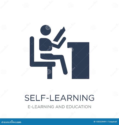 Self Learning Icon Trendy Flat Vector Self Learning Icon On White