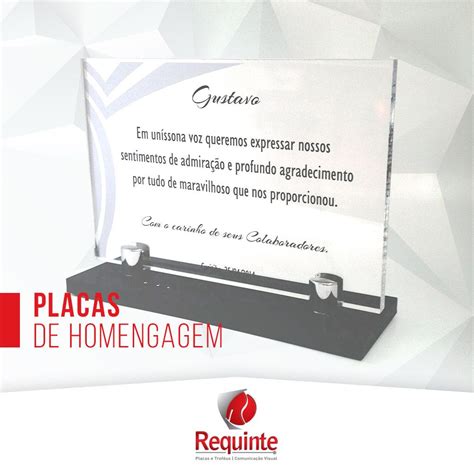 Placas De Homenagem Requinte Placas Placas De Premia O Placas