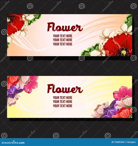 Vintage Flower Banner Stock Vector Illustration Of Celebration 76389344