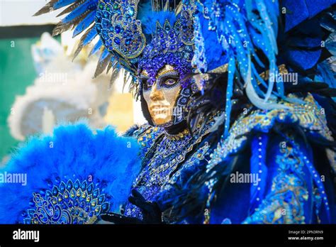 Venice Carnivale Participant In Turquoise Blue Venetian Baroque