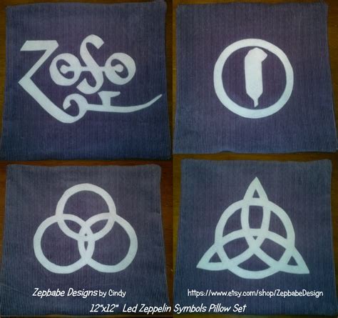 Led Zeppelin Four Symbols Purple Pillow Set