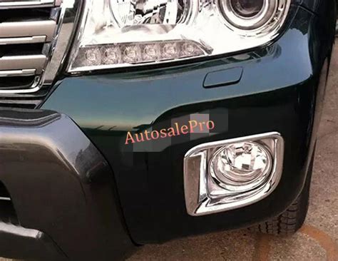 Chrome Front Fog Light Bumper Upper Lamp Cover Trim Pcs For Toyota