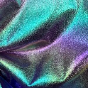 Rainbow Wide Lightweight Metallic Knit One Way Stretch Rainbow Foil