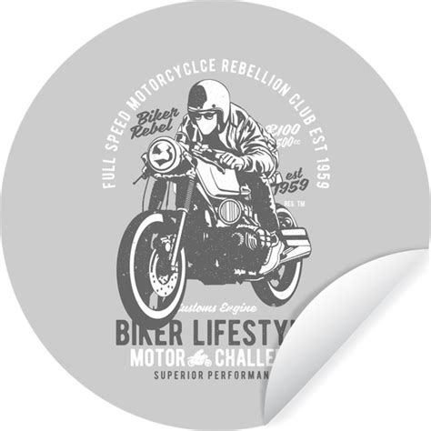 Wallcircle Muurstickers Behangcirkel Mancave Motor Motorhelm