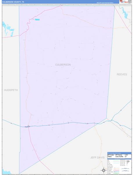 Culberson County, TX Wall Map Color Cast Style by MarketMAPS - MapSales