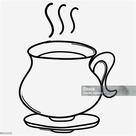 Kaffeetasse Doodle Vektorsymbol Zeichnung Skizze Illustration Hand