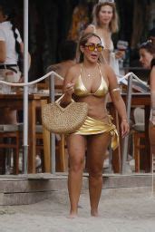 Sophie Kasaei In Gold Bikini In Ibiza Celebmafia